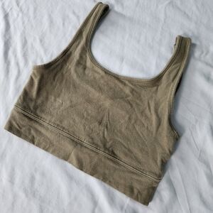 Olive American Eagle Cropped Tank Top